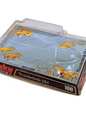 Dinky 106 blue bubble box 1 Dinky Toys 106 Thunderbird 2 Blister/Bubble Repro Box
