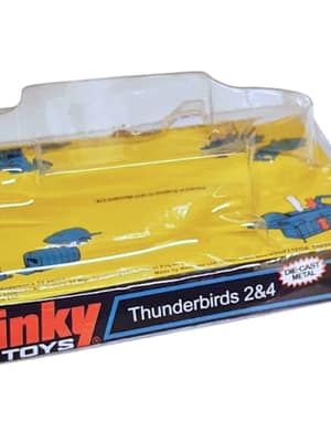 Dinky 106 yellow bubble box 1 Dinky Toys 106 Thunderbird 2 Yellow Version Blister/Bubble Repro Box